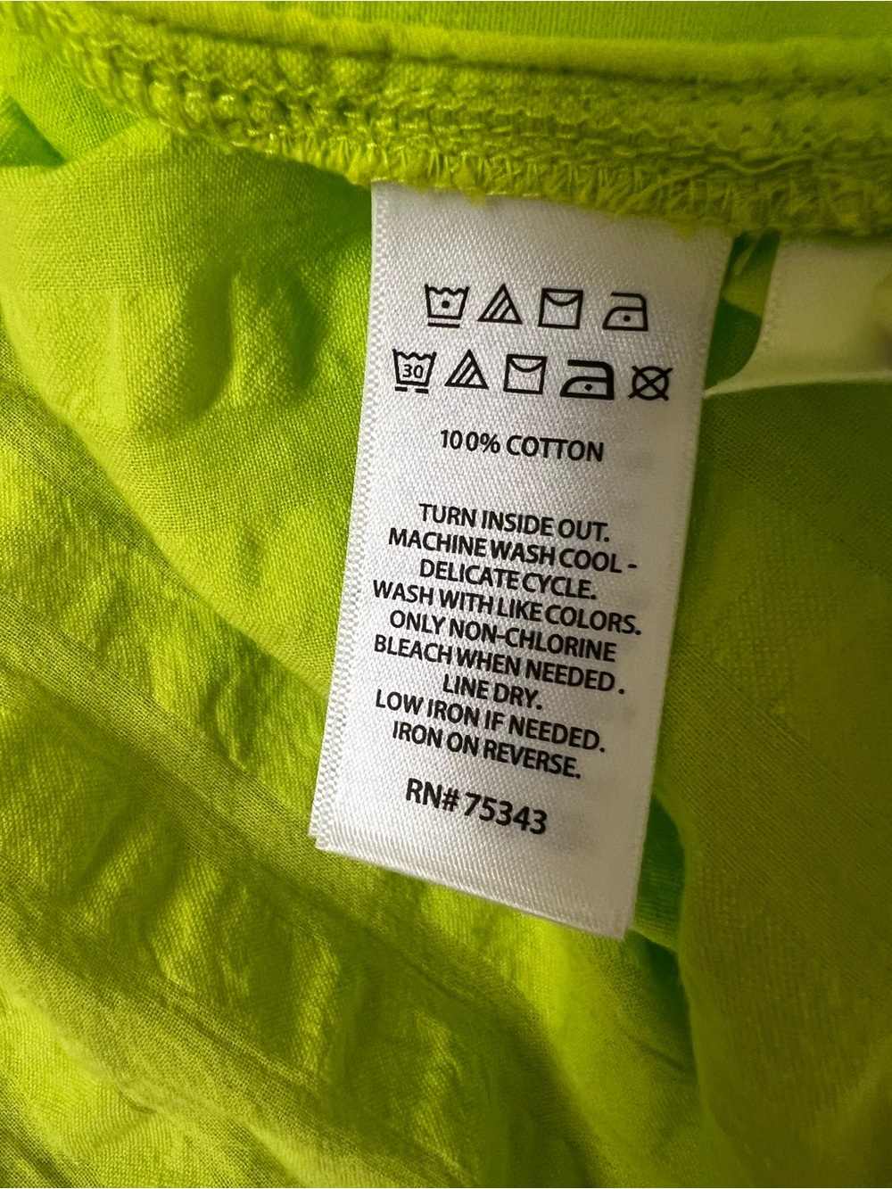 New Sigrid Olsen Lime Green 100% cotton tunic Size M - Picture 6 of 10